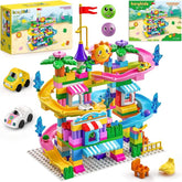 Two-In-One Design Small Colourful Coaster Track Building Blocks For Kids