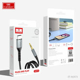 Earldom ET-AUX73 USB-C to 3.5mm Male AUX Audio Cable (1m) – Premium Aluminum Alloy Type-C to Jack Adapter for Car, Speakers & Headphones