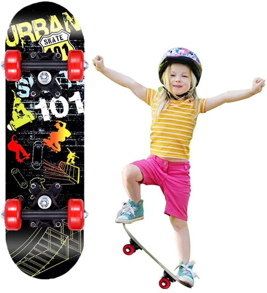 Multi-Color Four-Wheel Roller Skateboard For Kids Teens Adults