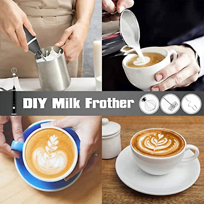 2-in-1 USB Rechargeable Milk Frother & Egg Beater – 3-Speed Handheld Electric Foam Maker