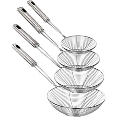 Solid 4 PCS Stainless Steel Fry Oil Strainer