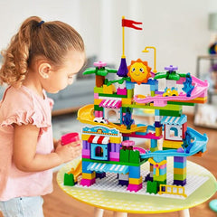 Two-In-One Design Small Colourful Coaster Track Building Blocks For Kids