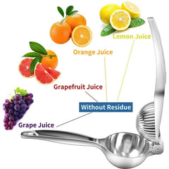 Hand-Operated Single Press Stainless Steel Lemon Squeezer