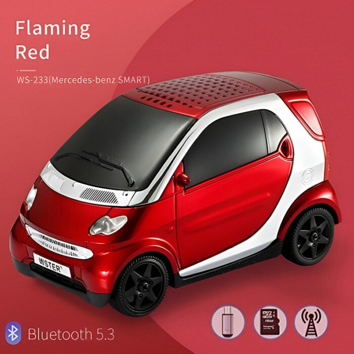 WS-233 Mini Portable Wireless Car Speaker – Bluetooth 5.0 Stereo Sound with Dynamic LED Lighting – Supports FM Radio, Aux, and Micro SD