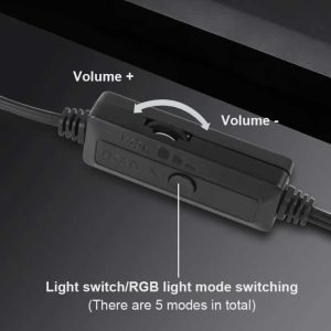 Kisonli X17 Computer Speaker 2.0 – RGB Lights With Volume Control For PC/Laptop