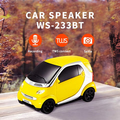 WS-233 Mini Portable Wireless Car Speaker – Bluetooth 5.0 Stereo Sound with Dynamic LED Lighting – Supports FM Radio, Aux, and Micro SD