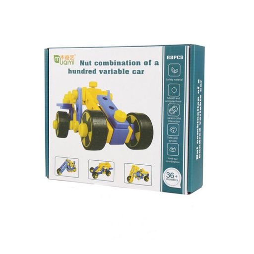 Wooden Nut Combination of Hundred Variable Car for Kids